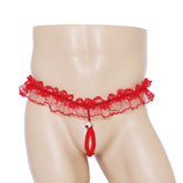Christmas Pearl lace T-panties lace sexy briefs