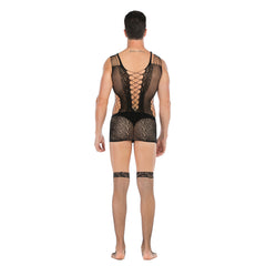 Sleeveless Jacquard Vest-Style Jumpsuit