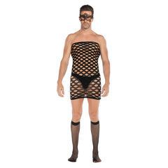 Vest-Style Hollow Mesh Full Body Jumpsuit