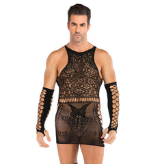 Plus-Size Mesh Hip Skirt Tunic