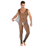 Plus-Size Elasticated Black Mesh Bodysuit