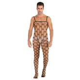 Sleeveless Open Front Full Body Mesh Pajamas