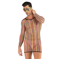 Hollow Mesh Mini Skirt & Garter Set