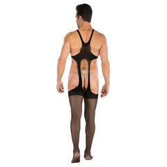 Open-Crotch Mesh Hose Underwear
