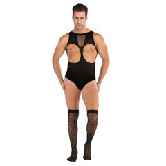 Sleeveless Padded Bust Mesh Top & Garter Set