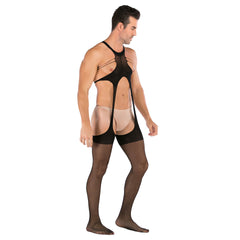 Open-Crotch Mesh Hose Underwear