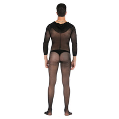Long-Sleeve Hood See-Through Bodystocking