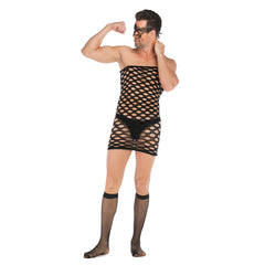Vest-Style Hollow Mesh Full Body Jumpsuit