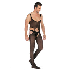 Sleeveless Vest-Style Open-Back Bodystocking