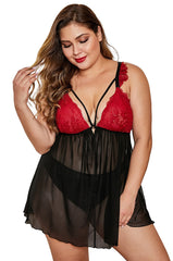 Lace Chemise with Strappy Detail for Confident Allure