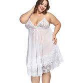 Flowy Sheer Babydoll with Lace Trim and Adjustable Straps