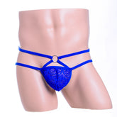 Stylish Purple Lace Double Elastic Thong