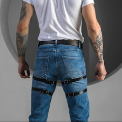 Leather Bondage Suspender Belt