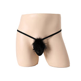 Thong plush temptation feather black