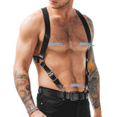 Black Leather Body Restraint Straps