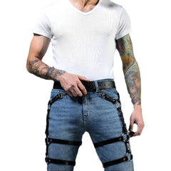 Leather Bondage Clothing Leg Restraints
