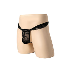 Low Waist Perspective Elastic Butterfly Thong