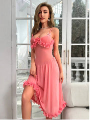 Petal Bloom Sheer Mesh Nightdress