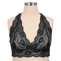 Delicate Lace Bralette with Racerback Design and Comfort Fit