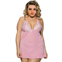 Lace Halter Babydoll Nightgown for Romantic Comfort