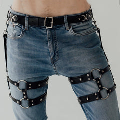 Leather Garter Bondage Belt Underwear