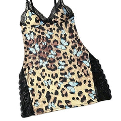 Chic Leopard Print Slip Dress For Lounge Nights