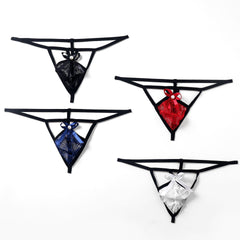 Cute Red Hollow Low Rise Thong