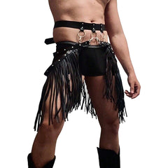 Fringed Leather Performance Belt