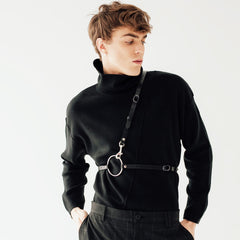 Black Leather Body Restraint Straps