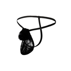 Thong plush temptation feather black