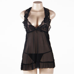 Lace Halter Babydoll Nightgown for Romantic Comfort