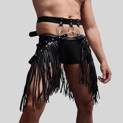 Fringed Leather Performance Belt