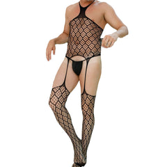 Hollow Panel Multi Fishnet Mesh Bodysuit