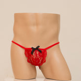 Bow Lace Mesh Chain Transparent Underwear