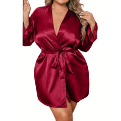 Luxurious Satin Wrap Robe for Elegant Comfort and Lounging