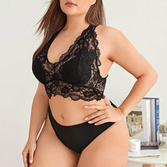 Delicate Lace Bralette with Racerback Design and Comfort Fit