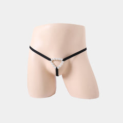 Bead Chain Pearl Hollow Perspective Thong
