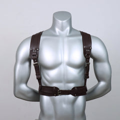 Men's Leather Binding Restraint Belt