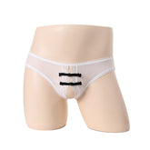 Button Lace Bow Crotchless Thong