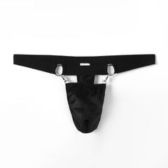 Double Ring Buckle Splicing Flirting Thong