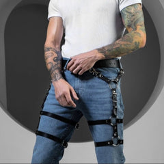 Leather Bondage Clothing Leg Restraints