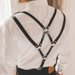 Leather suspender clips versatile decorative bound