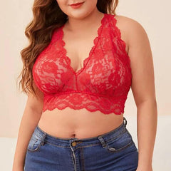 Delicate Lace Bralette with Racerback Design and Comfort Fit