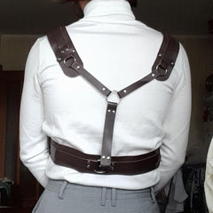 Men's Leather Binding Restraint Belt