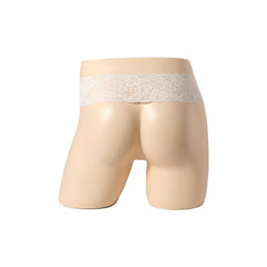 Pearl ring black lace wide waist brief