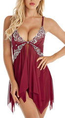 Midnight Charm Flowy Mesh Babydoll Lingerie