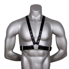 Double-Row Nail Leather Bondage Clothing