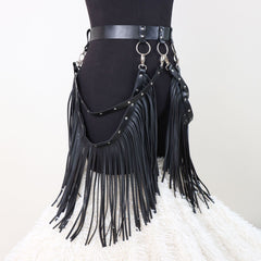 Fringed Leather Performance Belt