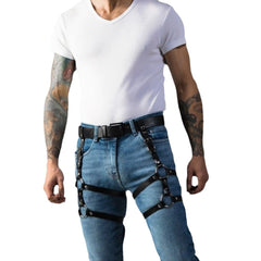 Leather Bondage Suspender Belt