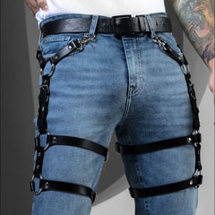 Leather Bondage Clothing Leg Restraints
